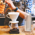 Richboom Acrylic Coffee Cup and Lid Storage Organizer Holder, 1 Compartment, Clear