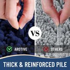 Arotive Luxury Chenille Bathroom Rug Mat, Extra Soft Thick Absorbent Shaggy Bath Rugs, Non-Slip Machine Wash Dry, Plush Bath Mats for Bathroom, Shower and Tub, 30x17, Navy