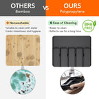 Lifewit Silverware Drawer Organizer, Expandable from 15.4 to 27 inches, Utensil Tray for Kitchen, Adjustable Cutlery Holder, Plastic Flatware Storage for Spoons Forks Knives, Extra Large, Black