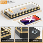 Wooden Decorative Tray, Oak 11.2" L Coffee Table Tray for Kitchen Countertop Soap Sponge Holder Candle Nightstand Table Centerpieces for Dining Room Decor Black Gold