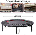 Rebounder Trampoline for Adults, 40"/50" Foldable Spring Fitness Trampoline - 450 lbs Capacity, Quiet & Stable Indoor/Outdoor Exercise Equipment for Cardio Workout