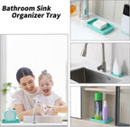 Silicone Kitchen Sink Organizer Tray for Multiple Usage,Easy Clean Sponges Holder for Kitchen Bathroom Counter or Sink,Dish Soap Dispenser,Scrubber,Bottle,Cup Mint 4.9”x 3.2”