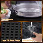 Tioncy 2 Pcs Bar Mat for Countertop 28 x 16 Inch Non Slip Cocktail Rubber Coffee Bar Service Mat for Bartending Hot Dishes Restaurants Barbershop Clippers Hot Pads, Black