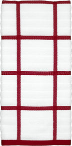 All-Clad Checked Kitchen Towel: Highly Absorbent, Super Soft Long Lasting - 100% Cotton, 17"x30" Tea Towel for Cleaning & Drying Dishes, Pans, Glassware, or Countertops, (1-Pack), Chili