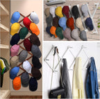 Dseap Accordion Wall Hanger: 16" High Wooden Expandable Coat Rack,Hat Rack,Accordion Hook Wall Mount for Baseball Caps,Coats,10 Peg Hooks,Dark Walnut