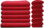 EvaClean Premium Microfiber Cleaning Cloth 16"x16" - Reusable, Washable, Non-Scratch, Microfiber Towels for Cleaning, Dusting, Polishing, High Absorbency & Durability, Red, 12-Pack
