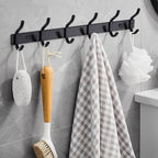 Wall Hooks Heavy Duty, 23 Inch Coat Rack Wall Mount with 8 Hooks, Black Wall Hooks for Entryway, Bathroom - for Hanging Backpack, Bag, Coat, Purse, Hat, Towel, Clothes,2 Packs