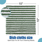 Homaxy 12 Pack Kitchen Dish Cloths, Ultra Soft and Absorbent Dish Towels, Reusable Fast Drying Microfiber Cleaning Cloth, Coral Velvet Wave Design No-lint, 10 x 10 inches, Blue/Pink/Grass Green