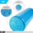 High-Density Round Foam Rollers - 4 Size and 8 Color Options - Massage Rollers for Stretching, Deep Tissue and Myofascial Release