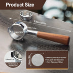 54 mm Bottomless Portafilter with Puck Screen, 3 Ears Espresso Portafilter Compatible with Breville Barista Express Machines,Stainless Steel Porta filter and Rosewood Handle