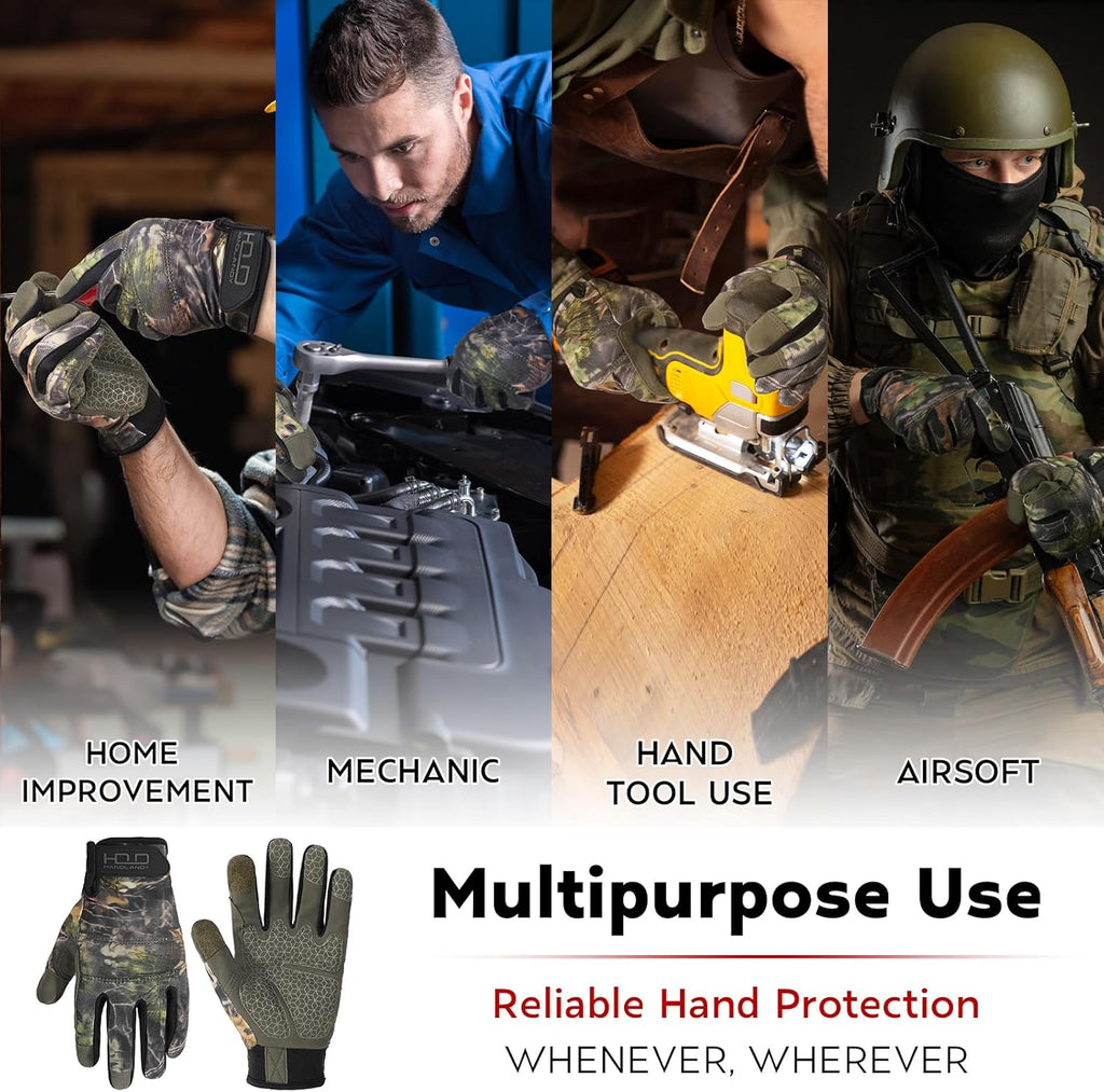 HANDLANDY Work Gloves for Men & Women, Utility Mechanic Working Gloves Touch Screen, Flexible Yard Work Gloves