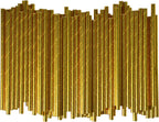5.75 Inch Disposable Short Gold Paper Straws & Stirrers, Sipping Stir Sticks (500 Counts) - for Cocktail, Short Drinks, Wedding, Party, Bars, Restaurants