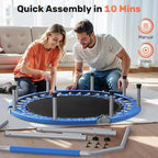 BCAN 40/48" Foldable Mini Trampoline Max Load 330lbs/440lbs, Fitness Rebounder with Adjustable Foam Handle, Exercise Trampoline for Adults Indoor/Garden Workout