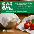 Flour Sack Towels | Tea Towel for Crafts| Cotton Blank Towel for Embroidery| Kitchen Dish, Baking Bread Proofing Linen Cover| Thick Absorbent Quick Dry| 7 Pack 15"x 25" Natural