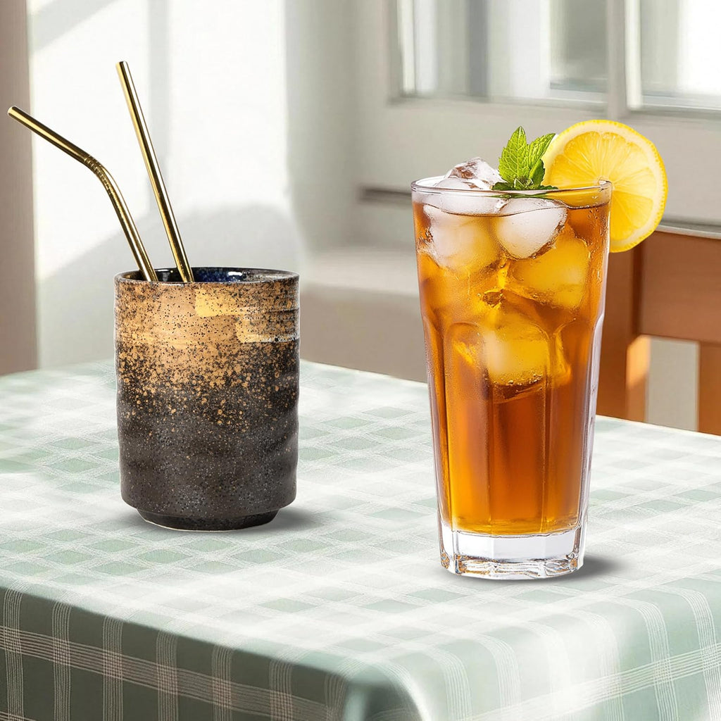 Ceramic Spoon Holder for Coffee Bar, Upright Tea Spoon Holder Cup, Coffee Stirrers Straws Stir Stick Holder, Grey Starry Sky