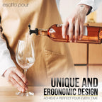 Esatto 23.375” x 7.75” Double Width Professional Spill Bar Supply Mat Bartender Non-Slip Black Bar Mat Coffee Drinks Mixing Pad for Bars, Home, Kitchen, Restaurants (2 Pack, Black) Includes 3 Pourers