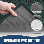 Arotive Luxury Chenille Bathroom Rug Mat, Extra Soft Thick Absorbent Shaggy Bath Rugs, Non-Slip Machine Wash Dry, Plush Bath Mats for Bathroom, Shower and Tub, 45x27, Dark Green