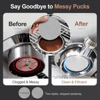 51mm Bottomless Portafilter & Puck Screen, 2 Ears Stainless Steel Head, Only Compatible with De'Longhi ECP3420, EC155, BCO430, EC260, and ECP3120, Includes 304 Stainless Steel Filter Basket