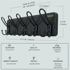 Dseap Coat Rack Wall Mounted - Heavy Duty Farmhouse Rustic Wall Coat Hanger with 5 Wire Hooks for Clothes Hat Jacket Towel, RusticWire, J1-5A, Black, Pack of 2