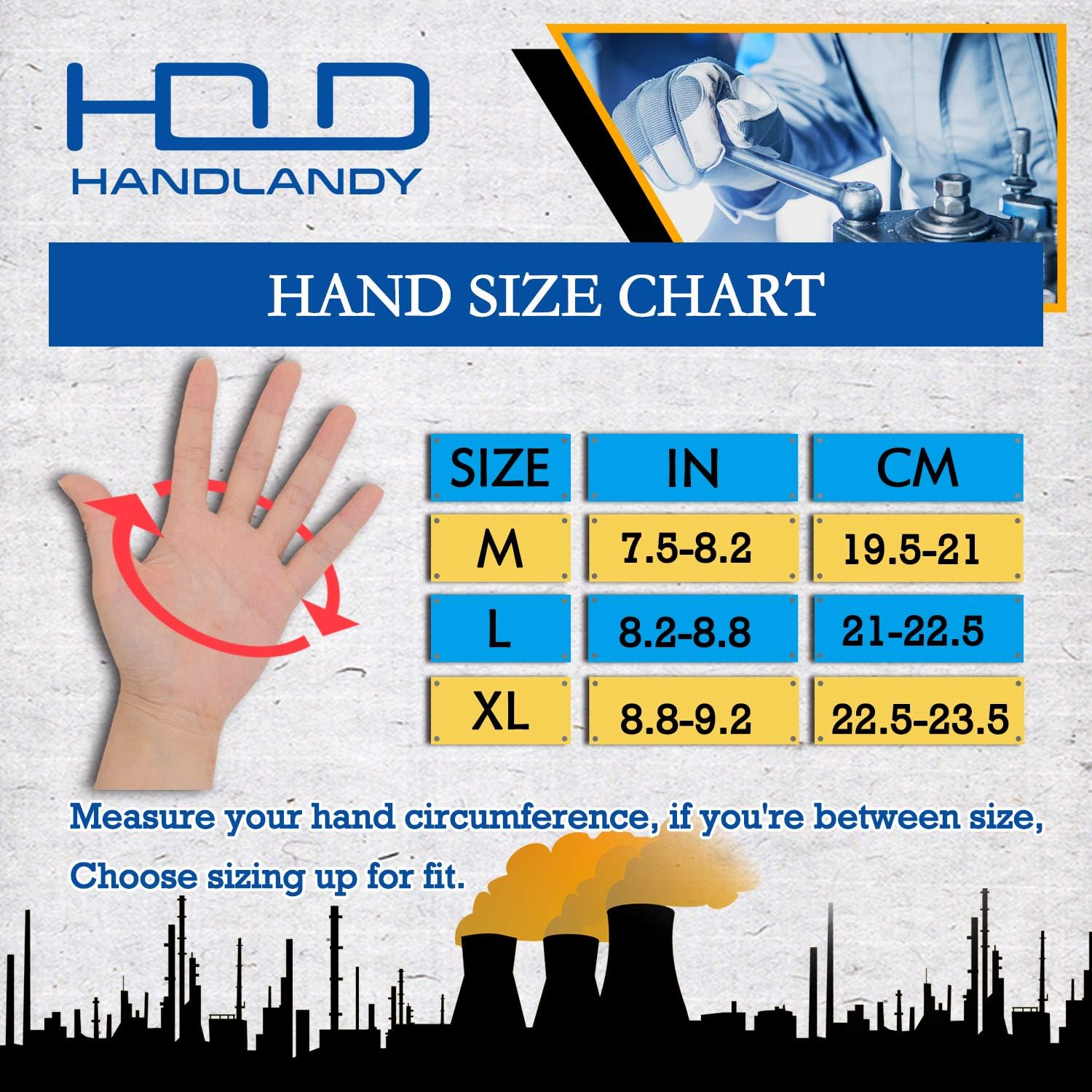HANDLANDY Work Gloves for Men & Women, Utility Mechanic Working Gloves Touch Screen, Flexible Yard Work Gloves