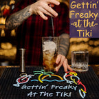 Tiki Bar Mats for Countertop - Perfect Bar Sign Gettin Freaky at The Tiki 18x12 in - Kitchen Counter Decor Tiki Bar Accessories, Tiki Bar for Outside Patio Rubber Bar Mats, Luau Mats for Bartending