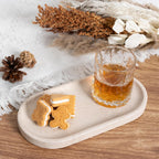 Koville Natural Marble Tray for Bathroom, Vanity Decorative Marble Trays for Countertop Organizer, Catchall Trays for Perfume, Candles, Jewelry, Stone Tray for Decor(Moca Crema Yellow)