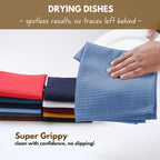 Native Fab Set of 12 Kitchen Dish Cloths Cotton 12x12 Absorbent Washable, Dish Towels, Restaurant Cleaning Towels, Bar Mops Towels, Rags for Home Kitchen Bars, Light Blue