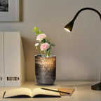 Ceramic Spoon Holder for Coffee Bar, Upright Tea Spoon Holder Cup, Coffee Stirrers Straws Stir Stick Holder, Blue Strips