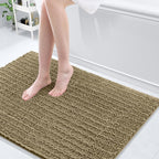 Arotive Luxury Chenille Bathroom Rug Mat, Extra Soft Thick Absorbent Shaggy Bath Rugs, Non-Slip Machine Wash Dry, Plush Bath Mats for Bathroom, Shower and Tub, 44x32, Camel