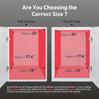 Pull Out Cabinet Organizer(14" W x 21" D), 2 Tier Slide Out Shelves with Wood Handle, Sliding Drawer Pull Storage Shelf for 15-1/4” Cabinet Opening, Chrome