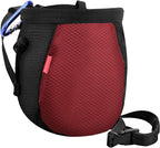 Rhino Valley Climbing Chalk Bag, No Leak Drawstring Chalk Bag with Adjustable Belt, Carabiner Clip and Zippered Pockets Chalk Bag for Climbing, Cross Fit, Weight Lifting & More