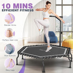 ANCHEER 50" Rebounder Trampoline for Adults- 2025 Foldable Mini Trampoline with Bar- Exercise Trampoline for Adults, Max Load 450lbs/550lbs, for Indoor/Garden Workout