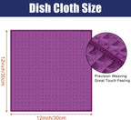 Homaxy Microfiber Waffle Weave Kitchen Dish Cloths, 12 x 12 Inch Ultra Absorbent and Solid Color Dish Towels for Kitchen Fast Drying Dishcloth for Washing Dishes, 6 Pack, Purple