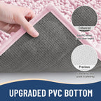 Arotive Luxury Chenille Bathroom Rug Mat, Extra Soft Thick Absorbent Shaggy Bath Rugs, Non-Slip Machine Wash Dry, Plush Bath Mats for Bathroom, Shower and Tub, 60x24, Pink