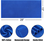 Kitinjoy 100% Cotton Waffle Weave Kitchen Towels, 4-Pack Super Soft and Absorbent Dish Towels for Drying Dishes, Kitchen Hand Towels, 13 in x 28 in, Blueberry