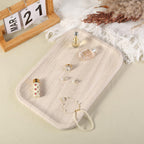 Marble Vanity Tray, Bathroom Tray Countertop, Decorative Dresser Organizer, Perfume, Jewelry Holder, Beige Stone Serving for Kitchen Sink Storage(MOCA Cream)