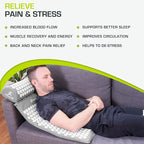 ProsourceFit Acupressure Mat and Pillow Set for Back/Neck Pain Relief and Muscle Relaxation, Large - Gray/Gray