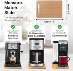 Ibyx Elegant Sliding Tray for Your Coffee Maker & Heavy Kitchen Appliances - Sturdy, Slides Easily from Under The Cabinet (Natural, 9.5”W x 14”D)