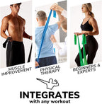 7Ft Long Resistance Bands for Stretching - Resistance Bands Set with Door Anchor - Exercise Bands Including Carry Pouch, E-Book & App - Latex-Free Workout Bands