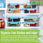 FIT Strong & Healthy Glass Meal Prep Containers with Lids, 1 & 2 & 3 Compartments – Portion Control Containers, Glass Lunch Box, Food Storage, Leak-Proof, Oven & Freezer Safe, 35 oz, Blue, 3 Pack