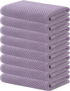Kitinjoy 100% Cotton Waffle Weave Kitchen Towels, 8-Pack Super Soft and Absorbent Dish Towels for Drying Dishes, Kitchen Hand Towels, 13 in x 28 in, Lavender