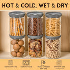 Glass Airtight Canisters with Silicone and Glass Lids – BPA-Free Borosilicate Containers for Food Prep, Storage, Wet or Dry Food Jars for Rice, Tea, Coffee, Candy – Set of 6 (28 oz)