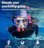 Aegend Dry Snorkel, Dive Mask Easy-Breath Free Diving Snorkel for Snorkeling Scuba Diving Freediving Swimming, with Top Dry Valve and Food-Grade Silicone Mouthpiece