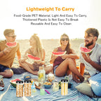 Plastic Jars with Lids 16OZ 16PCS Small Empty Slime Cosmetics Containers Clear Gift Food Jars Round PET Cream Jars with Black Lids Pen Labels for Kitchen Storage Spices Dry Food Butter