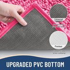 Arotive Luxury Chenille Bathroom Rug Mat, Extra Soft Thick Absorbent Shaggy Bath Rugs, Non-Slip Machine Wash Dry, Plush Bath Mats for Bathroom, Shower and Tub, 47x24, Deep Pink