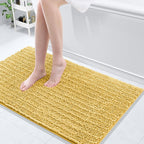 Arotive Luxury Chenille Bathroom Rug Mat, Extra Soft Thick Absorbent Shaggy Bath Rugs, Non-Slip Machine Wash Dry, Plush Bath Mats for Bathroom, Shower and Tub, 40x24, Yellow