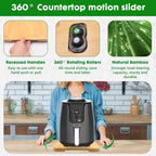 Appliance Slider 360° Rolling Tray for Coffee Maker Bamboo Coffee Pot Slider Tray Countertop Rotation Sliding Board with Wheels, Small Appliances Mat Easily from Under The Cabinet Natural(13.9"×9.4")