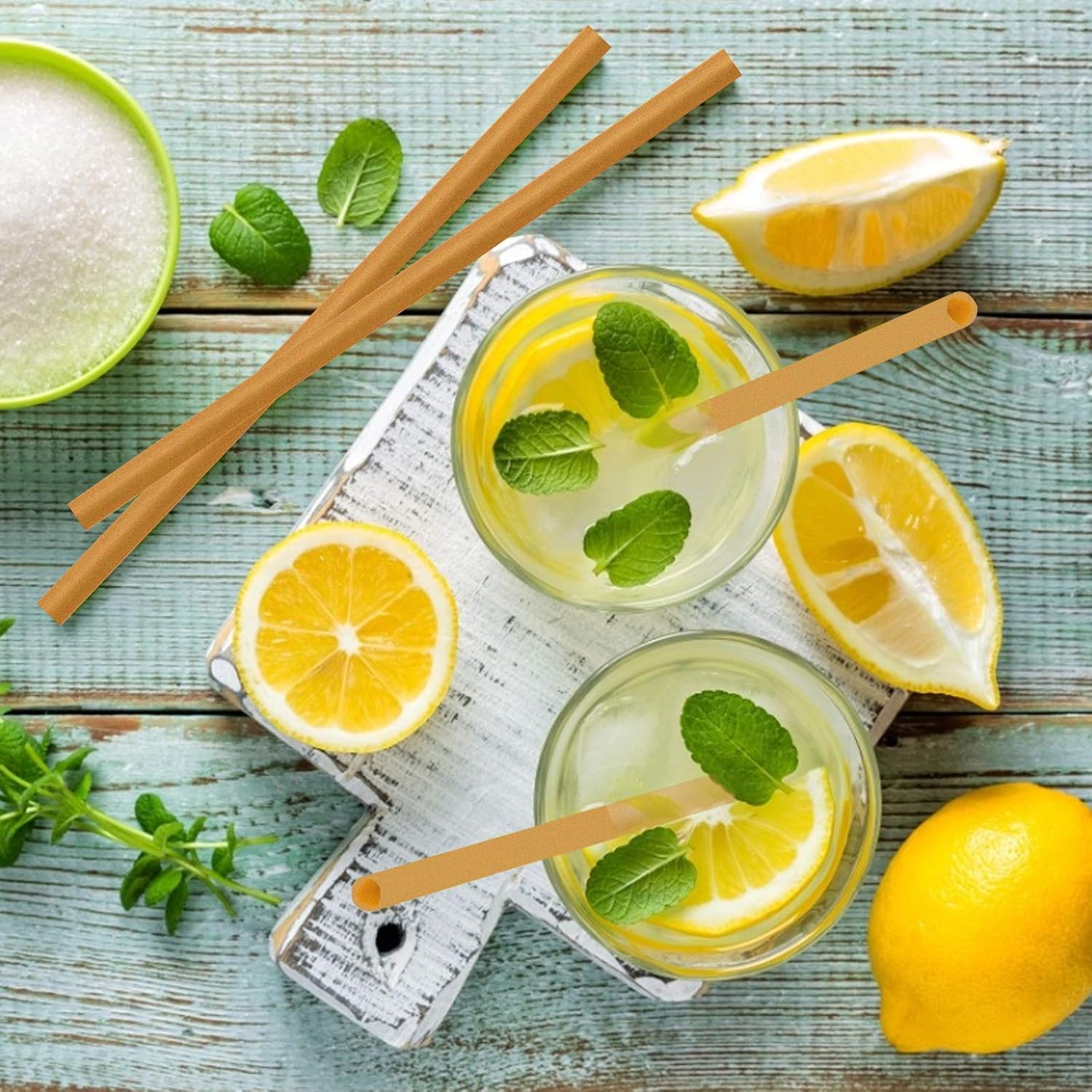 Biodegradable 200pcs Sugarcane Straws 8 Inch Compostable Disposable Drinking Straws Plastic Free Sturdy Smoothie Straws for Home Restaurant Parties Not Foggy