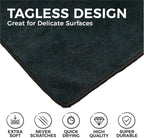 The Rag Company - All-Purpose Microfiber Terry Cleaning Towels - Commercial Grade, Highly Absorbent, Lint-Free, Streak-Free, Kitchens, Bathrooms, Offices, 300gsm, 14in x 14in, Midnight (12-Pack)