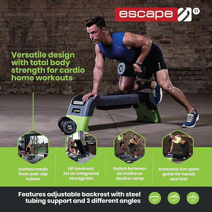 Escape Fitness Deck V2.0 Workout Platform or Adjustable Bench - Black/Green